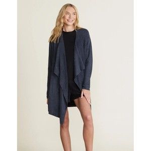 Barefoot Dreams CozyChic Lite Island Wrap Navy Blue Cardigan sz L/XL